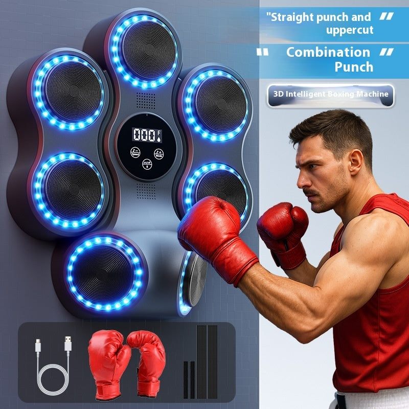 Mașină boxing muzicală smart cu țintă de perete pentru fitness acasă, conectare prin Bluetooth